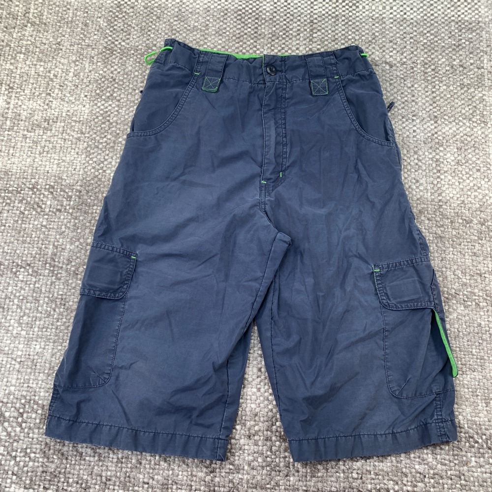 No Boundaries Cargo Shorts Mens 29 Navy Blue Neon Green Mesh Lined NB12D457